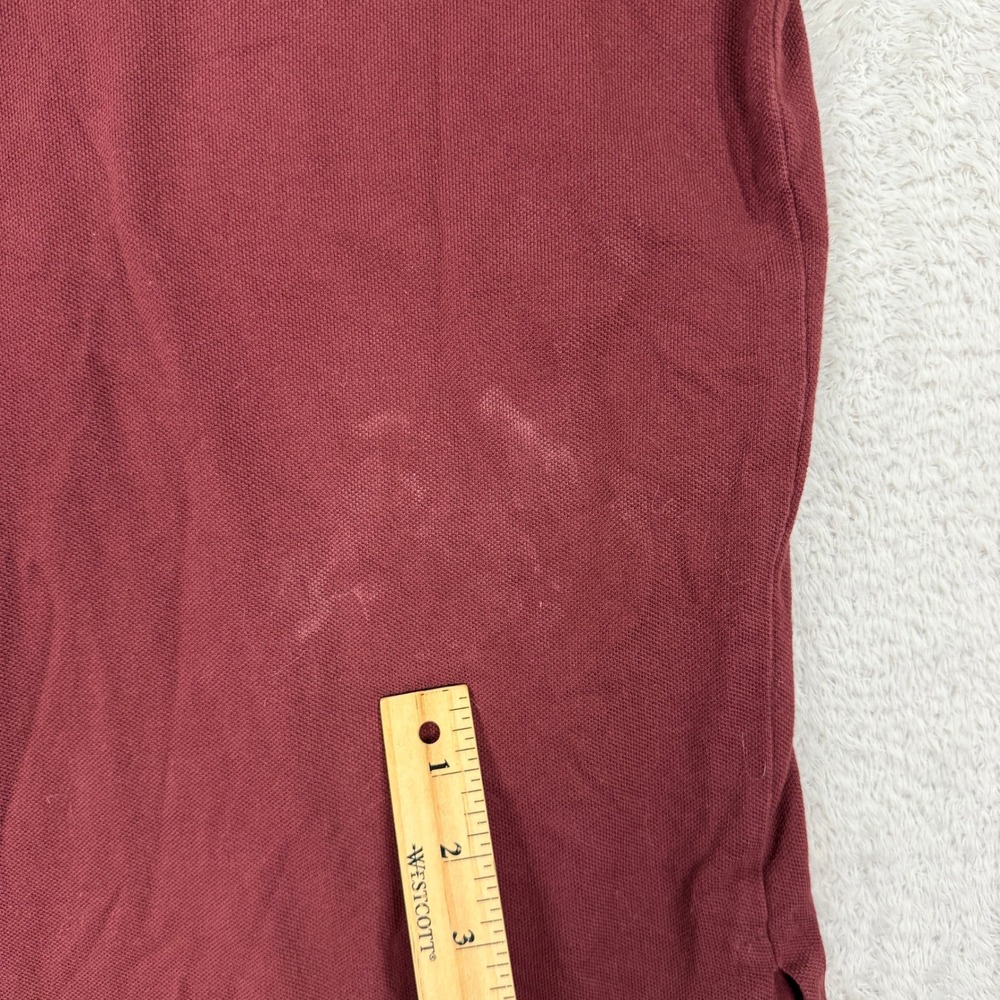 Polo Ralph Lauren Mens Medium Polo Shirt Burgundy Short Sleeve Pique Classic - Picture 7 of 8
